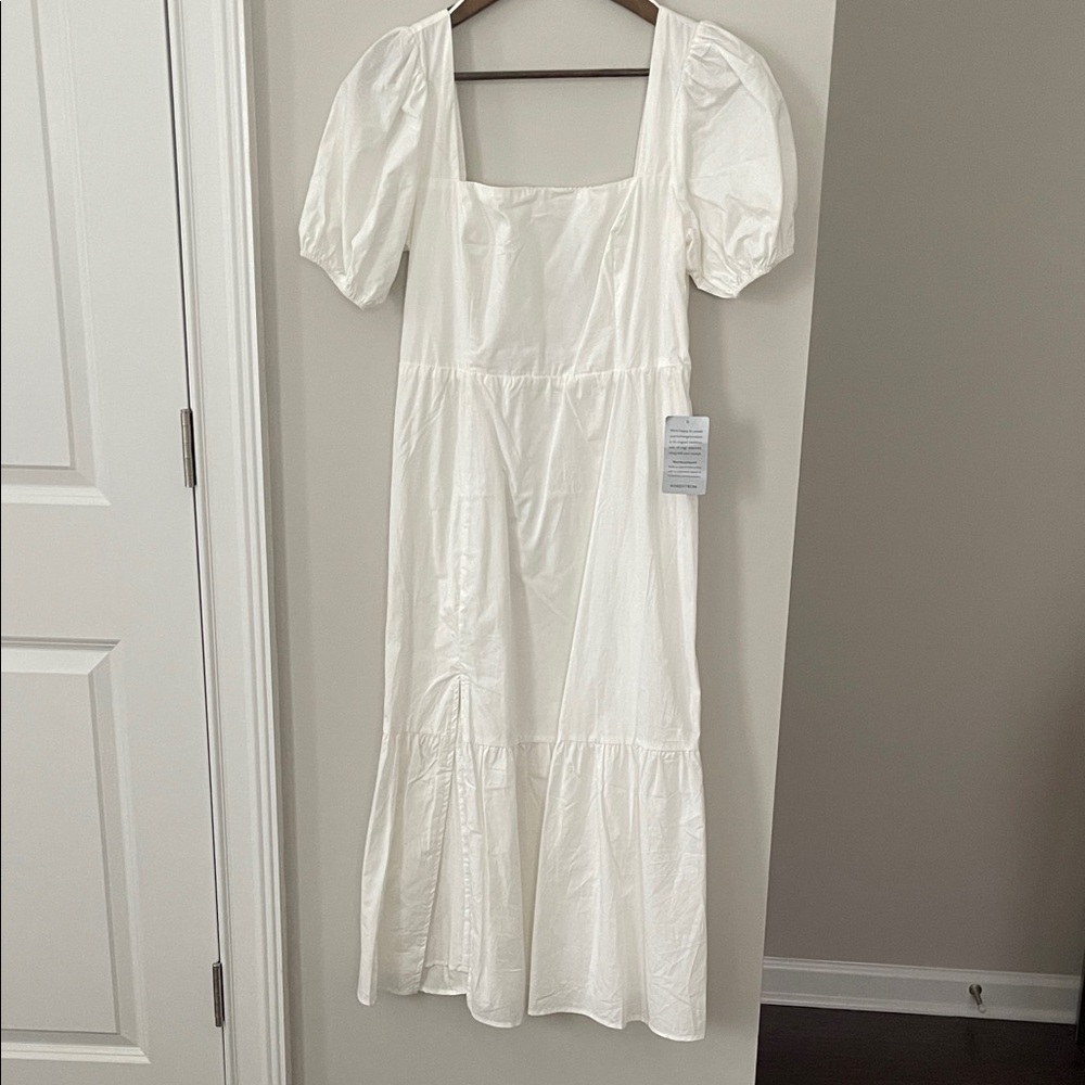 Astr Cream Puff Sleeve Maxi Dress